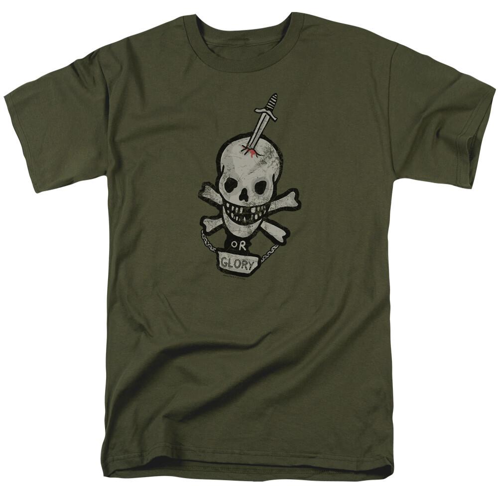 

Alien Death or Glory T Shirt Mens License Movie Sci-Fi Horror Tee Military Green M