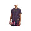 Under Armour American Vintage Graphic Crew Neck Running T-Shirt Men Tops Purple 1376986-541