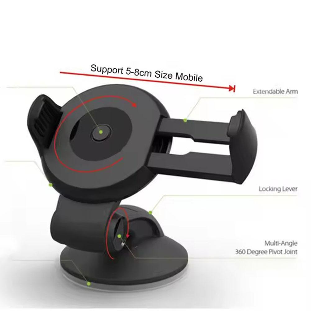 Car Phone Holder 360° Windshield Mobile Cell Support Smartphone Universal Mount Stand For iPhone 12 11 7 8