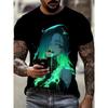 Summer Mens T-shirt Creative Cortoon 3D Printed Short Sleeved T-shirt Fashionable Comfortable Soft Breathable Large Loose T-shirt