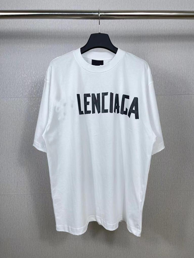 B Brand SS24 Vintage Paříž Logo Páska Prané Volné Tričko