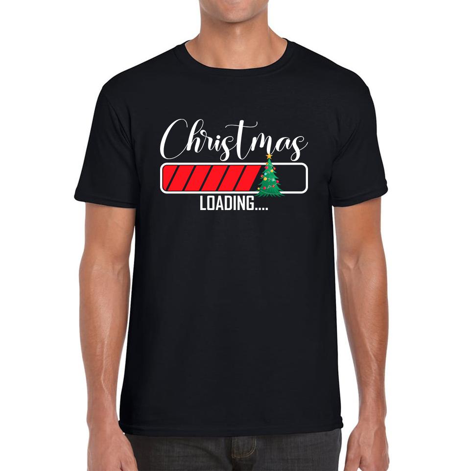Christmas Mens T Shirt Womens Tops Tees, Christmas loading Top M