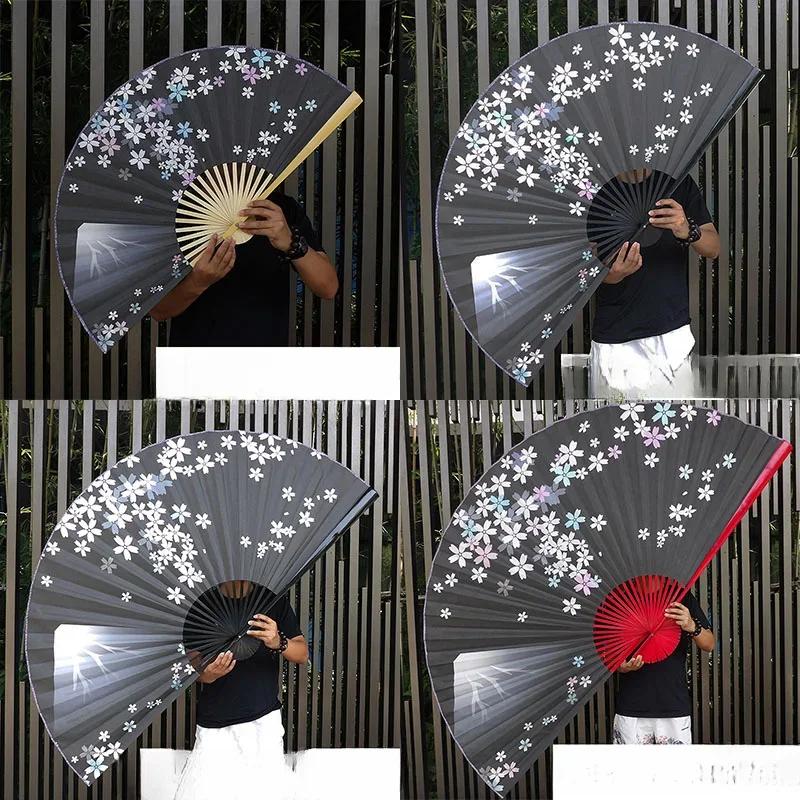 

Китайский декоративный складной веер, классический настенный, большой тканевый складной веер для гостиной, декоративный, китайская пекинская опера Wood fan bone