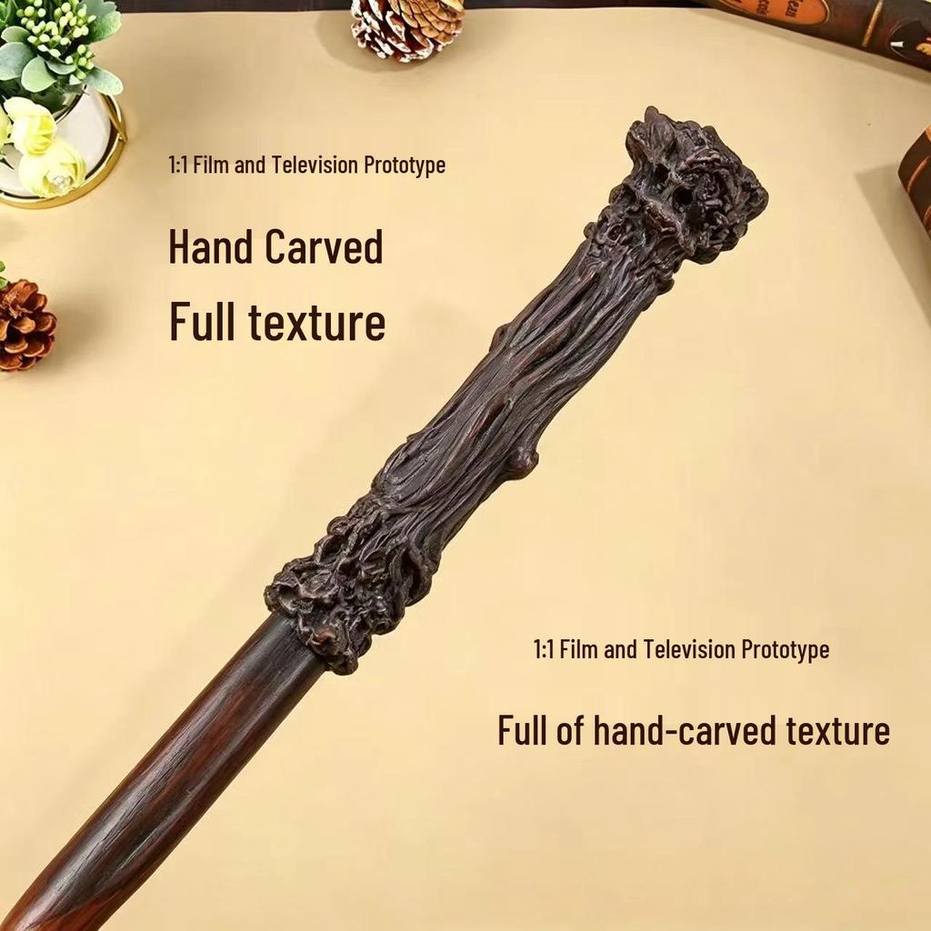 Harry & Hermione Premium Magic Wand Set - Finely Carved Metal Heart Core.