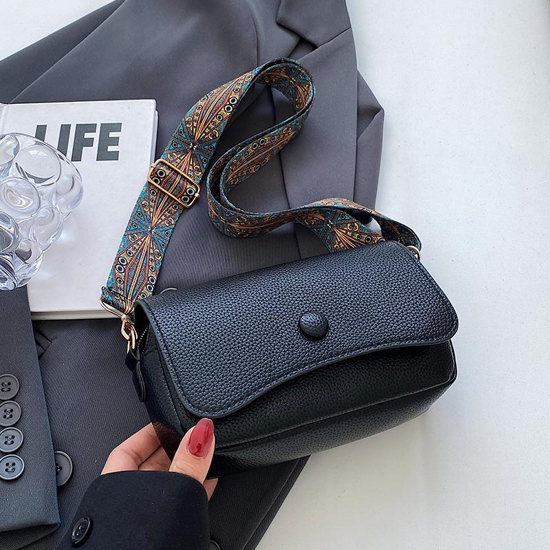 Retro Small Bag Women's Bag Niche New Trendy Spring and Summer Versatile Broadband Single-shoulder Crossbody Bag Women's Shoulder Bag