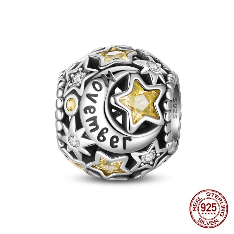 New Copper January-December Birthstone Charms Fitoriginal Bracelets Diy Jewelry Making For Women Gift