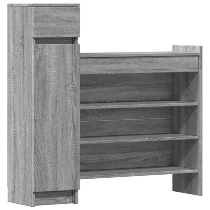 Armoire à chaussures sonoma gris bois d ingénierie