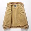 Lammwollmantel Herren Winter Revers Verdickte Arbeitskleidung Baumwolle Herren Retro Mehrfach-Taschen Plus Samt Warme Jacke