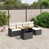 VidaXL Garden Lounge Set with Cushions 6 Pcs, Patio Sofas, Patio Furniture Set, Outdoor Furniture, Black 3273051