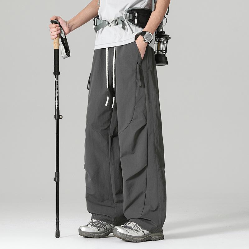 Summer Quick-drying Thin Paratrooper Pants Men's Summer Pants Outdoor Overalls Ice Silk Drape Straight Pants Casual Pants