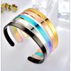 New Classic Simple Men's Or Women's Open Adjustable Gloss 4mm 6mm 8mm Stainless Steel Bracelet
