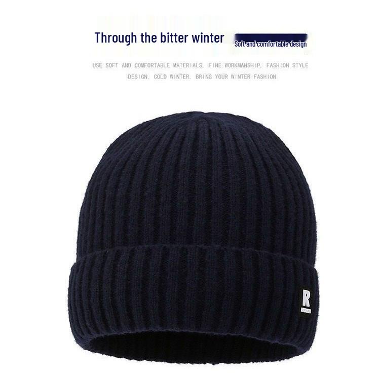 Men's Extra Thick Fleece-Lined Knitted Hat for Large Heads – Ear Protection for Cold Weather and Outdoor Skiing