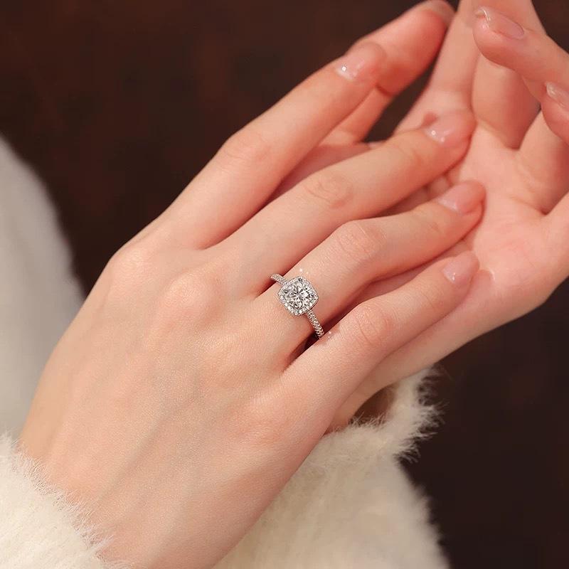 Copper Zircon Adjustable Engagement Rings For Women Wedding Elegant Jewelry Ladies Accessories Gifts R390