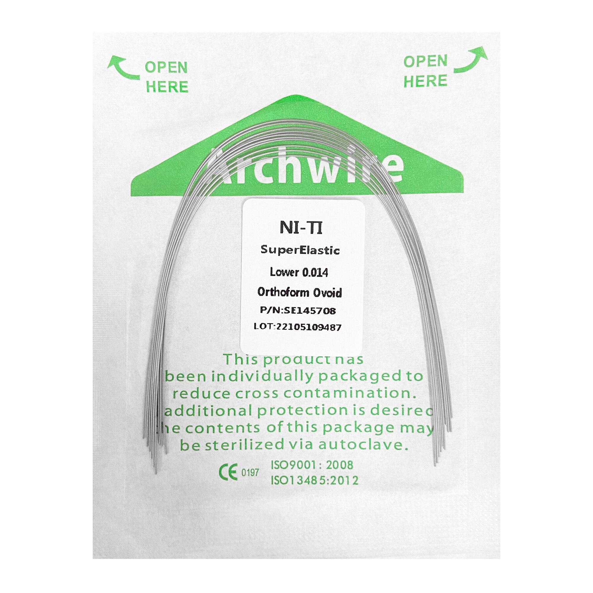 

10 шт./упак. ортодонтические стоматологические суперэластичные овоидные нити круглые/прямоугольные арочные проволоки стоматологические нити арочные проволоки Ovoid 014 Lower