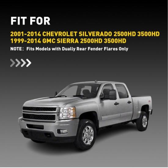 4X White LED Side Marker Light For 1999-2014 GMC Sierra 2500HD 3500HD Dually Bed