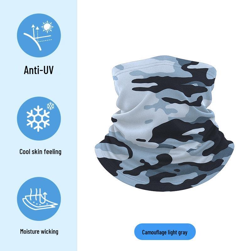 Dětský letní kreslený nákrčník z ledového hedvábí - UV ochrana a multifunkční šátek na hlavu pro cyklistiku