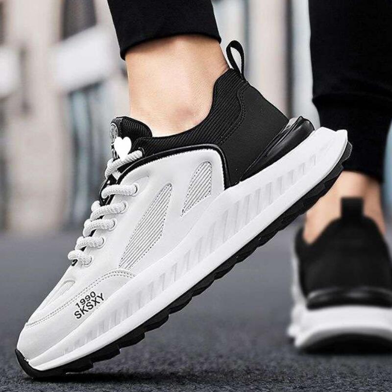 Fashion New men's shoes with breathable mesh upper and thick-soled running white Dad trendy shoes are on promotion A 1-7