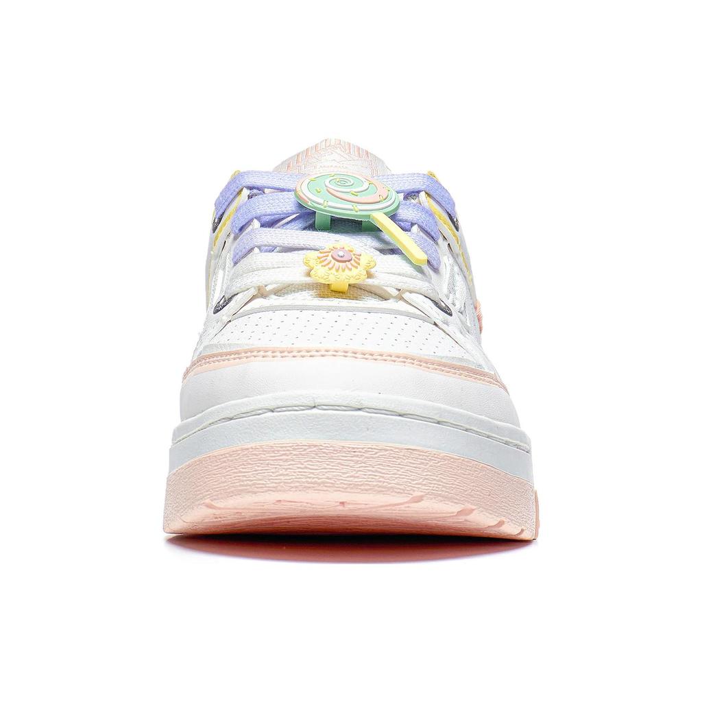 Li Ning Campaign 1.5 Slip Resistant Abrasion Resistant Low top Skateboard Shoes Women's White Pink Purple AGCT266-5