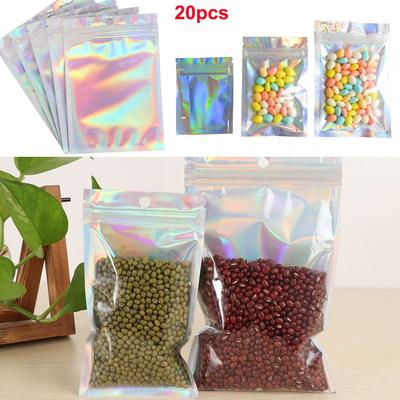 20 Pcs Plastic Waterproof Self Seal Reclosable Pouches Packaging Bag Zipper Storage