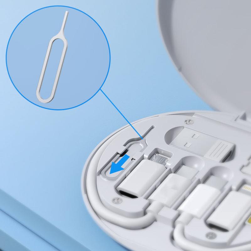 Multi USB Charging Adapter Cable Kit, Data Transfer, Type C Data Cable, Card Storage, Tray Eject Pin, Phone Holder