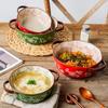 Binaural Soup Bowl Bowl Ceramic Tableware Bowl Creative Noodle Bowl Soup Bowl Japanese Ramen Instant Noodle Bowl