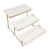 3 Tier Serving Trays for Party Display Detachable Space Saving Serving Platters and Trays Multi-purpose Stand with Carbon Steel Base for Serving Food