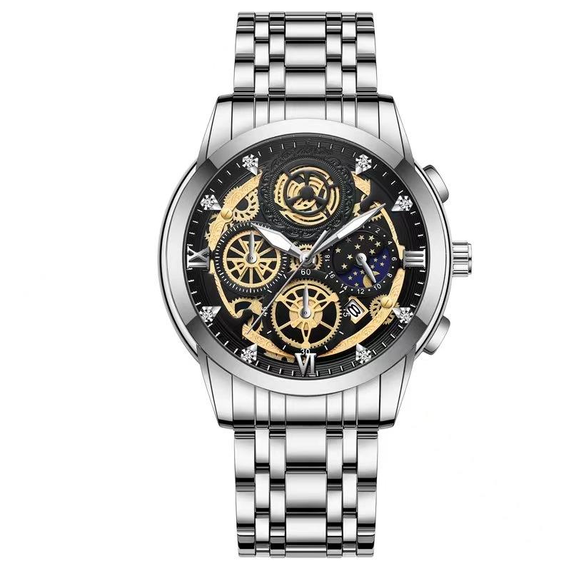 Temeis Imitation Hollow Design Quartz Watch Calendar Business Watch Men S Watch