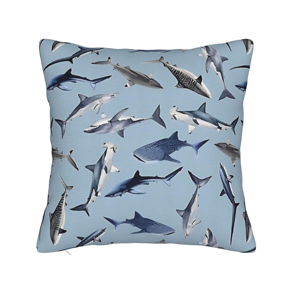 Pillow Cover Sharks Fantastic Animals Vintage Watercolor Pattern Vintage Pillow Case For Living Room Chair Pillowcases