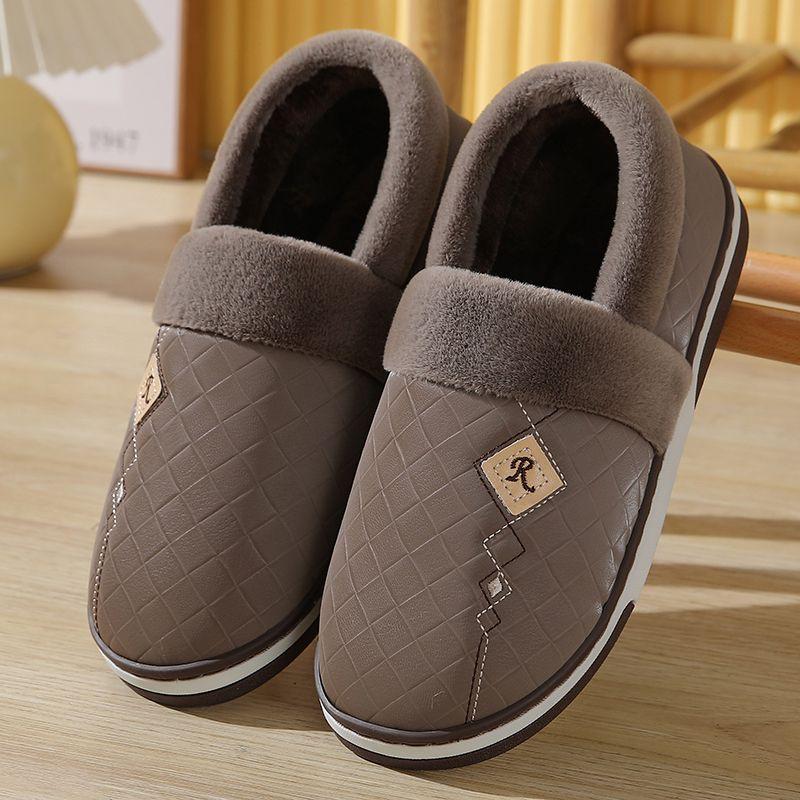 Winter Cotton Slippers Men's Bag and Warm Home Couple Indoor Anti Slip Thick Sole Dormitory Cartoon Hairy Shoes Women