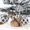 6pcs 6/8cm Painted Christmas Balls Pendant Retro Shiny Xmas Tree Ornaments Reusable Shatterproof Electroplated Hanging Balls