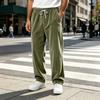 Men's Corduroy Straight Leg Pants Wide Fit Vintage Casual High Street for Fall