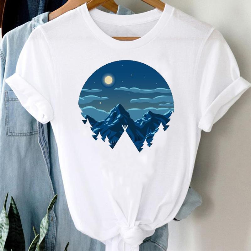 T-Shirts Women 90S Star Fashion Short Sleeve Trend Spring Summer Clothes Stylish Tshirt Top Lady Print Girl Tee T-Shirt