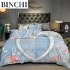 3D Povlak na přikrývku Srdce Lásky Mikrovlákno Luxusní Romantické Téma Ložní Sada King Queen Pro Pár Valentýn Dekorace Ložnice