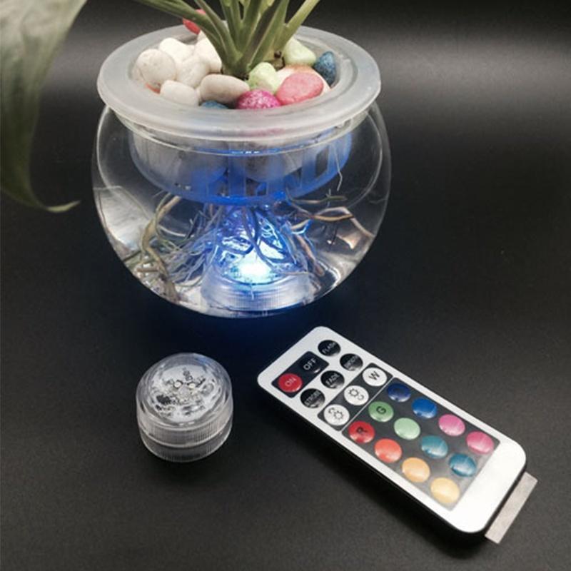Multi-color Charm Change Color Aquarium Party Decor High Quality For Wedding Diving Round Waterproof LED Candle Light Lamp