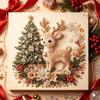 Kit Pittura Diamante Natale Fai da Te Babbo Natale Renna Mosaico Pittura con Perline Artigianato per Decorazione Murale Casa Festiva
