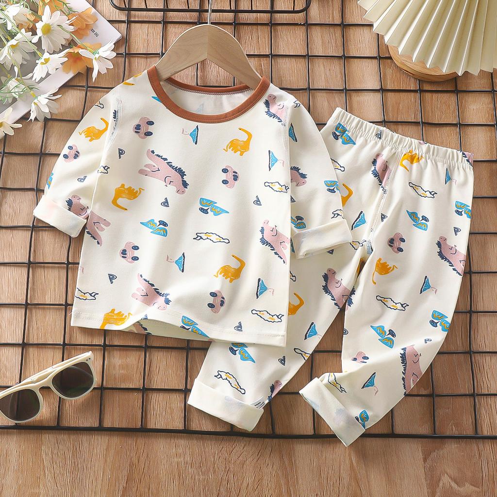 Kinder Baumwolle Langarm Pyjama Set Thermounterwäsche Weiche Bequeme Nachtwäsche Homewear A Klasse Sicherheit Kinder Loungewear