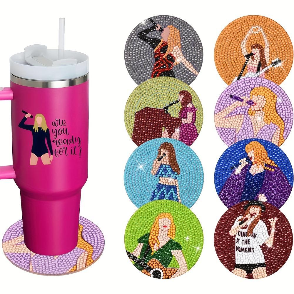 DIY Diamond Painting Point Diamond Coaster, Full Diamond Round Valentine's Day Thermal Insulation Mat, Diamond Painting Coaster