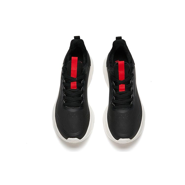 New Anta Running Collection Durable Breathable Low Top Running Shoes Men's Black White Fleece Lined Comfortable 112145571-9