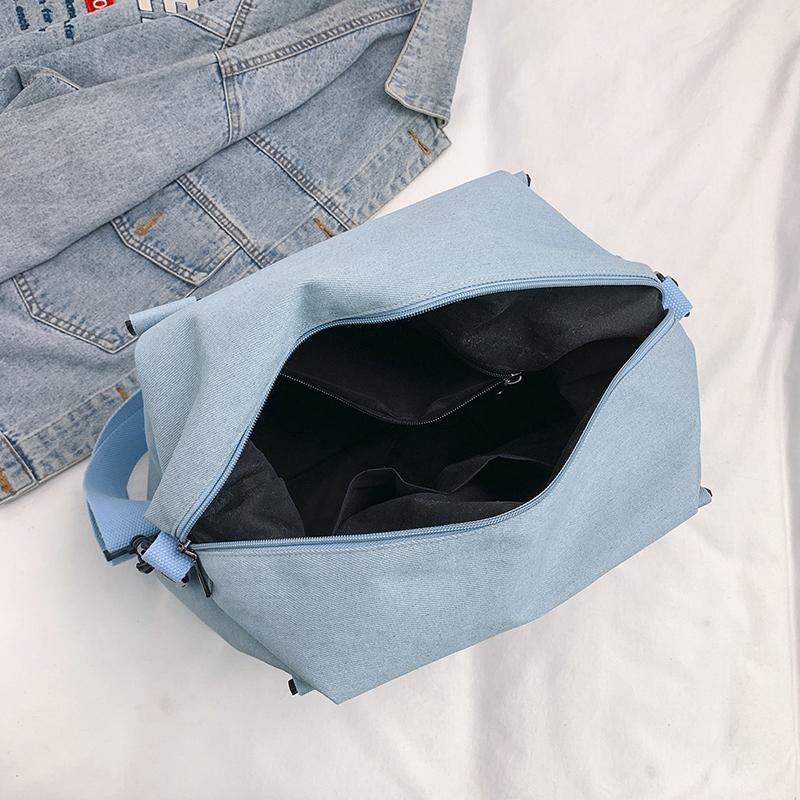 Torba Podróżna na Krótkie Dystanse Damska Torba Jeansowa o Dużej Pojemności na Ramię/Przez Ramię Torba Bagażowa