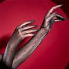 Retro Sexy Five Finger Gloves Ultra Thin Polka Dot Shiny Glossy Gloves Oil Shiny Elastic Sun Protection Gloves