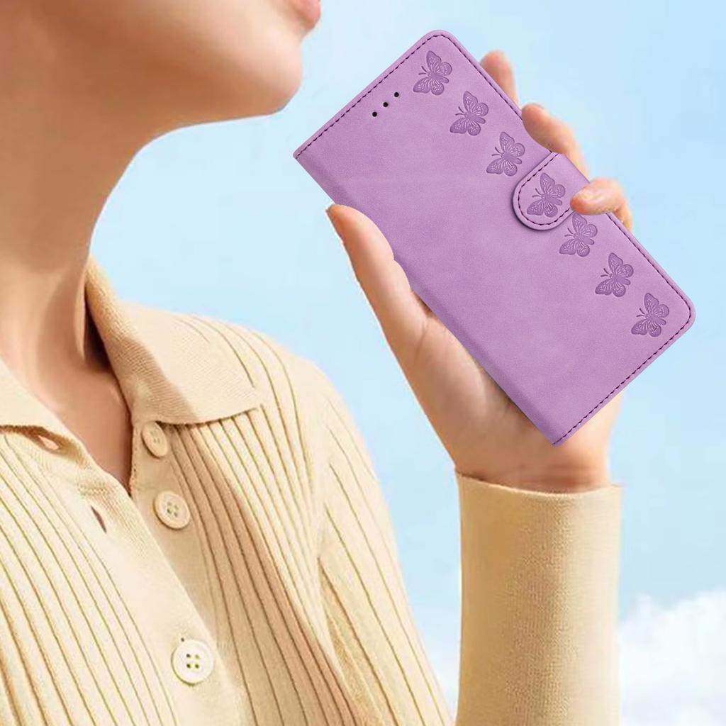 For Google Pixel 8 Pro Butterfly Imprinted Foldable Stand Shell Anti-fall PU Leather Wallet Phone Case