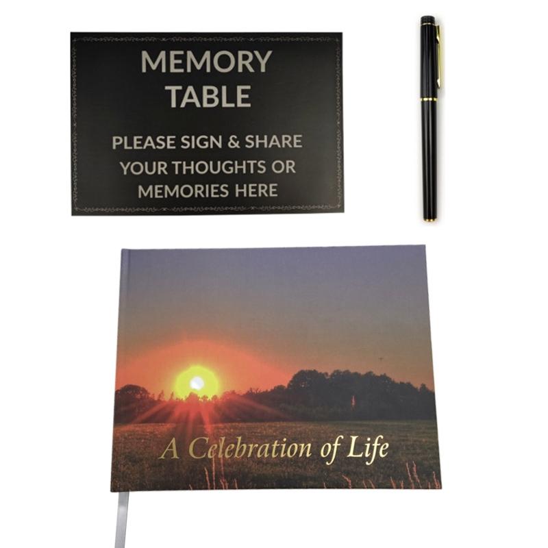 Funeral Guest Book Pen and Table Sign Included Signature and Memory Book In Loving Memory 84 Pages Guest Book Table Sign