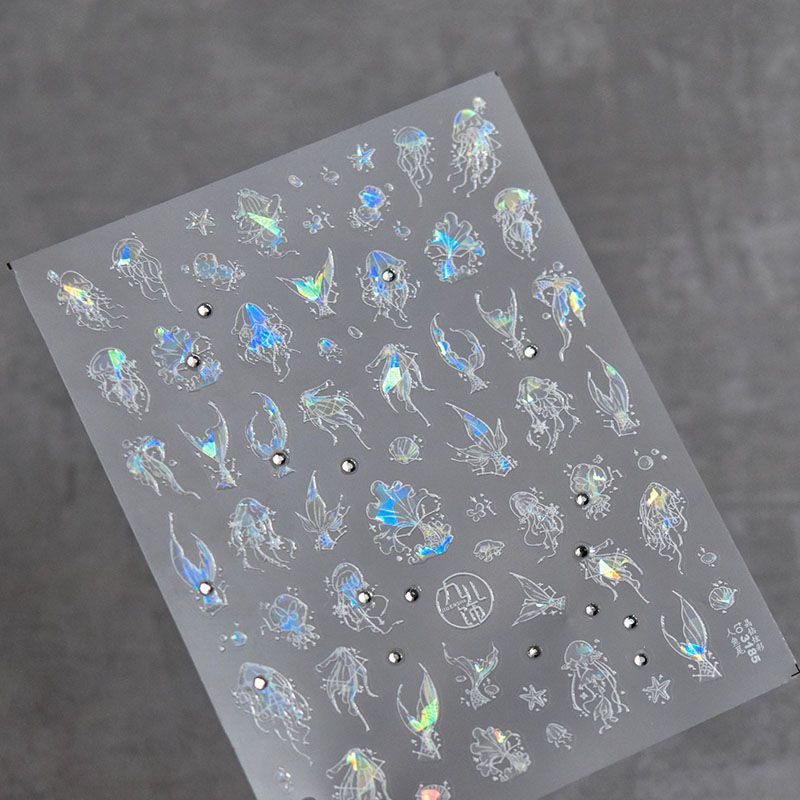 

Colorful Nail Stickers Tomoni Ocean Wind Bright Crystal Colorful people fishtail 3185