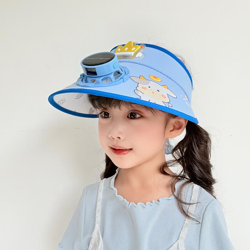 Sonnenhut mit Ventilator Kinder Sonnenschutzhut Jungen und Mädchen Sommer UV Zylinder Baby Sonnenhut