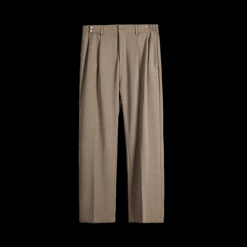 HAUT TON Men's Straight-Leg Linen-Blend Business Casual Pants