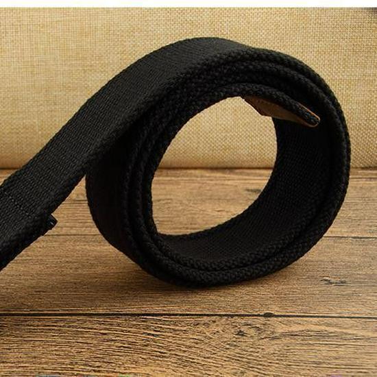 Unisex Trendiger Doppelring-Schnallen Gürtel: Hongkong-Stil Polyester-Baumwollmischung, Vielseitig für Jugendliche und Erwachsene