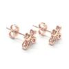 Purple Gold Bow Stud Earrings Women'S Rose Gold Plated Earrings Temperament Fashion Design Earrings