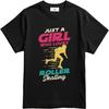 Street Wear Boys Crew Neck Tshirt Daily Wear Just A Girl Who Loves Roller Skating Minimalist Unisex Teeshirt Lightweight Tee