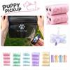 Scented Leakproof Thickened Pet Waste Bags with Dispenser and Clip for Dog Walking Outdoor Cleanup Easy Tear Roll Design