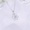 Women Minimalist Fashion Rotatable Jasmine Pendant Hollow Clavicle Chain Necklace